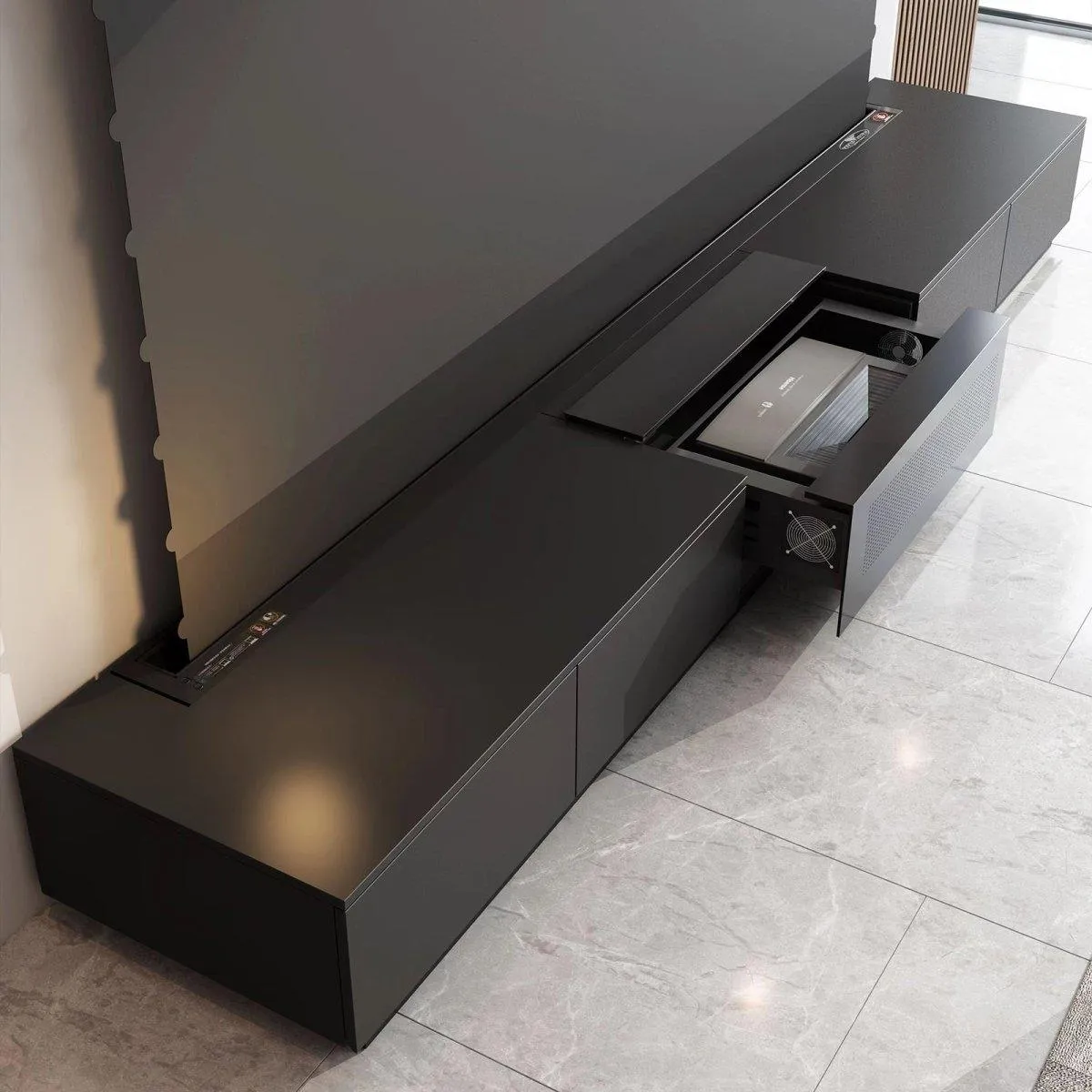 VIVIDSTORM Bundle-Projector&Screen&Motorised Laser TV Cabinet Monte Carlo