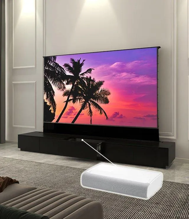 VIVIDSTORM Bundle-Projector&Screen&Motorised Laser TV Cabinet Monte Carlo