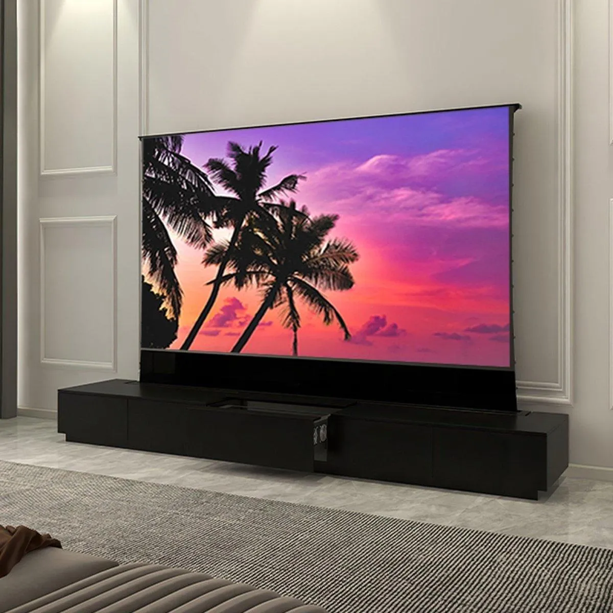 VIVIDSTORM Bundle-Projector&Screen&Motorised Laser TV Cabinet Monte Carlo