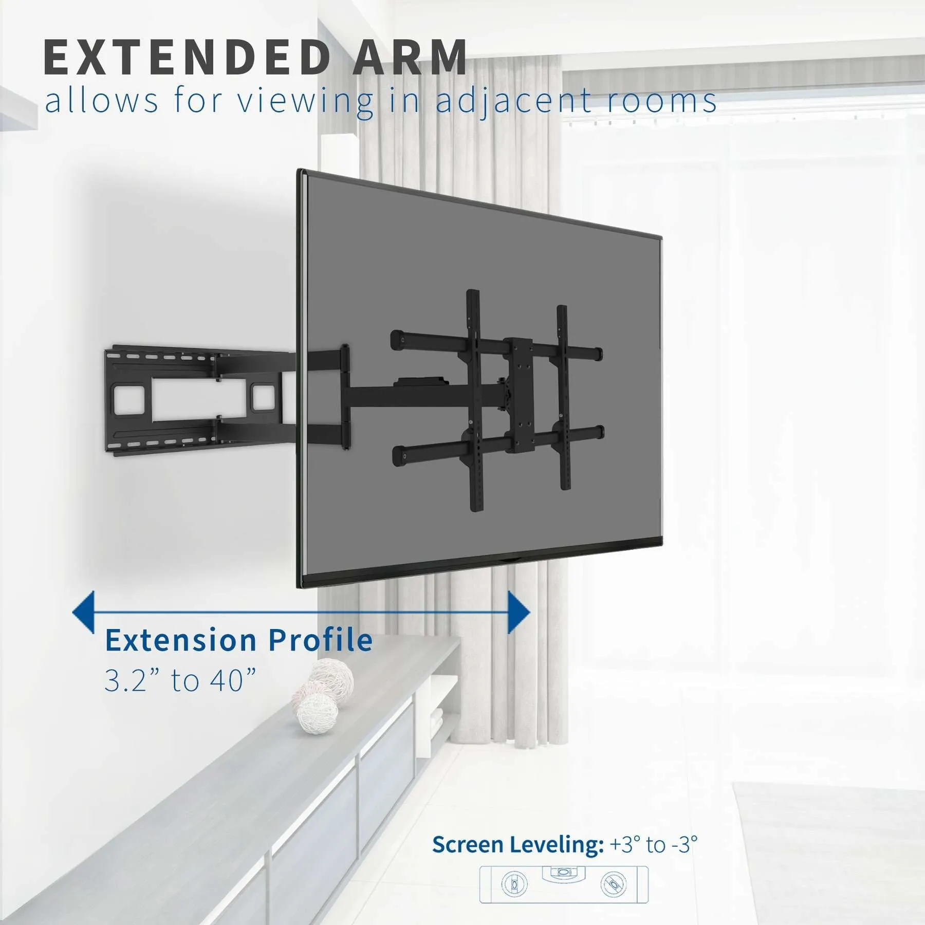 VIVO Long-Arm Adjustable TV Wall Mount, MOUNT-VW080L
