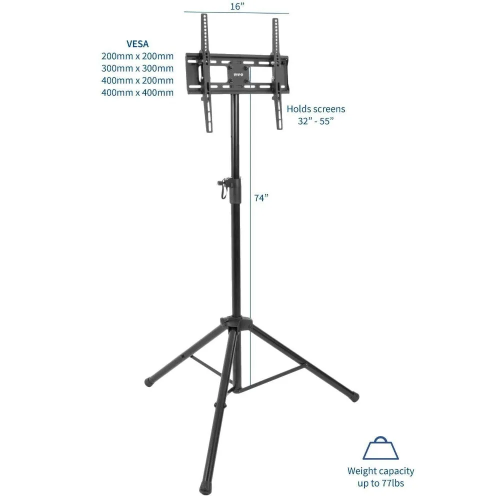 VIVO Portable Tripod for 32” to 55” TVs, STAND-TV55T