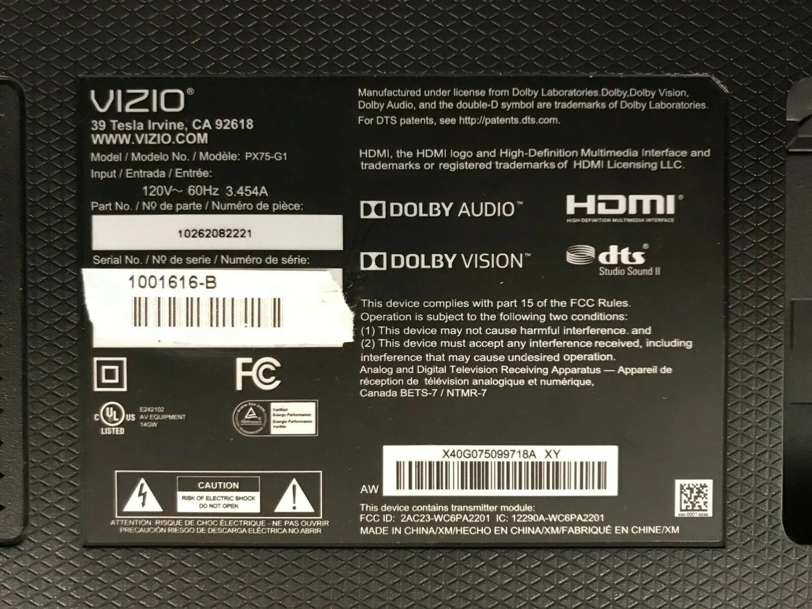 VIZIO P-Series Quantum X 75" Class 4K HDR Smart TV | PX75-G1 |Open Box | Local pick-up in Los Angeles area CANNOT SHIP!
