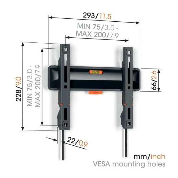 Vogels Comfort TVM 3205 Fixed TV Wall Mount for TVs from 19 to 50 inches