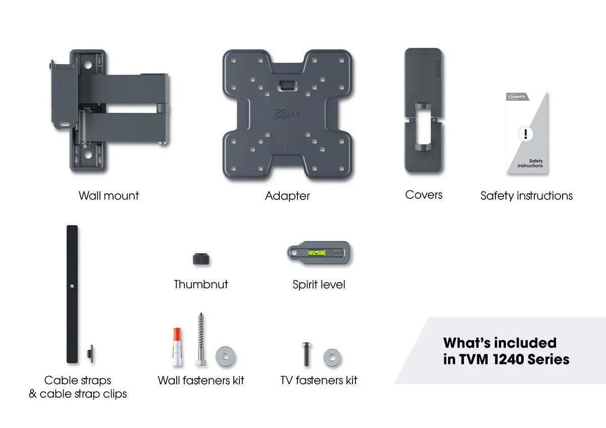 Vogels Quick TVM 1245 Full-Motion TV Wall Mount for TVs from 19 to 43 inches