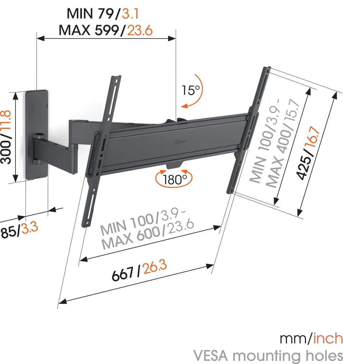 Vogels TVM 1645 Full-Motion TV Wall Mount
