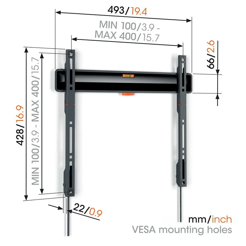 Vogels TVM 3405 Fixed TV Wall Mount - 32 to 77" (Each)