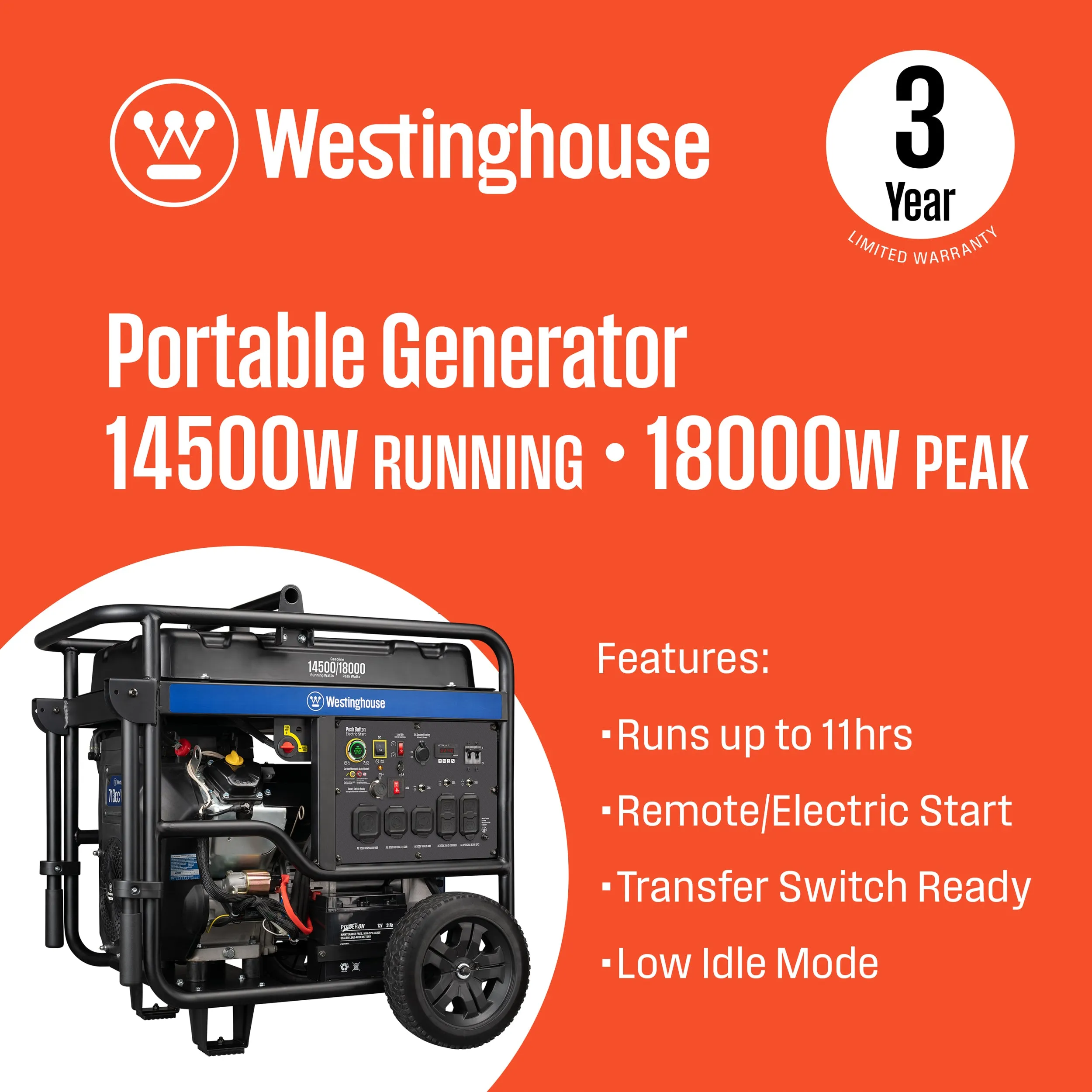 WGen14500c Generator with CO Sensor