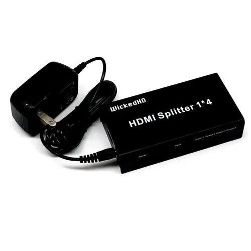WickedHD HDMI Splitter 1 x 4 Port Full HD 1080 with 3D Support (Ver. 1.4)