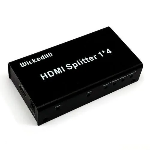WickedHD HDMI Splitter 1 x 4 Port Full HD 1080 with 3D Support (Ver. 1.4)