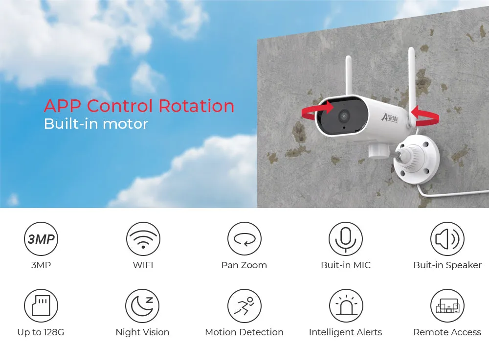 WIFI  PTZ  Waterproof Security Protection IP Camera With Night Vision Audio Mic