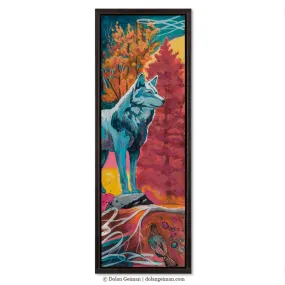 WOLF STANDS WATCHING original painting