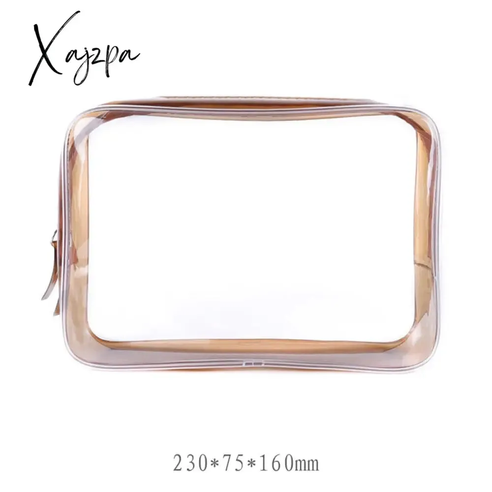 Xajzpa - PVC waterproof transparent cosmetic bag wash bath storage bag travel multi-function storage bag cosmetic handbag tool box
