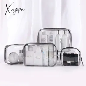 Xajzpa - PVC waterproof transparent cosmetic bag wash bath storage bag travel multi-function storage bag cosmetic handbag tool box