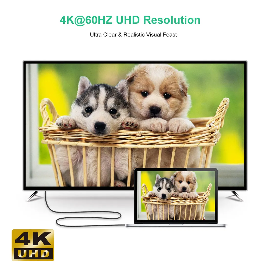 XCH-1201BK CHOETECH USB C to HDMI Cable(4K@60Hz), 6Ft USB Type C to HDMI Cable Braided Thunderbolt 3
