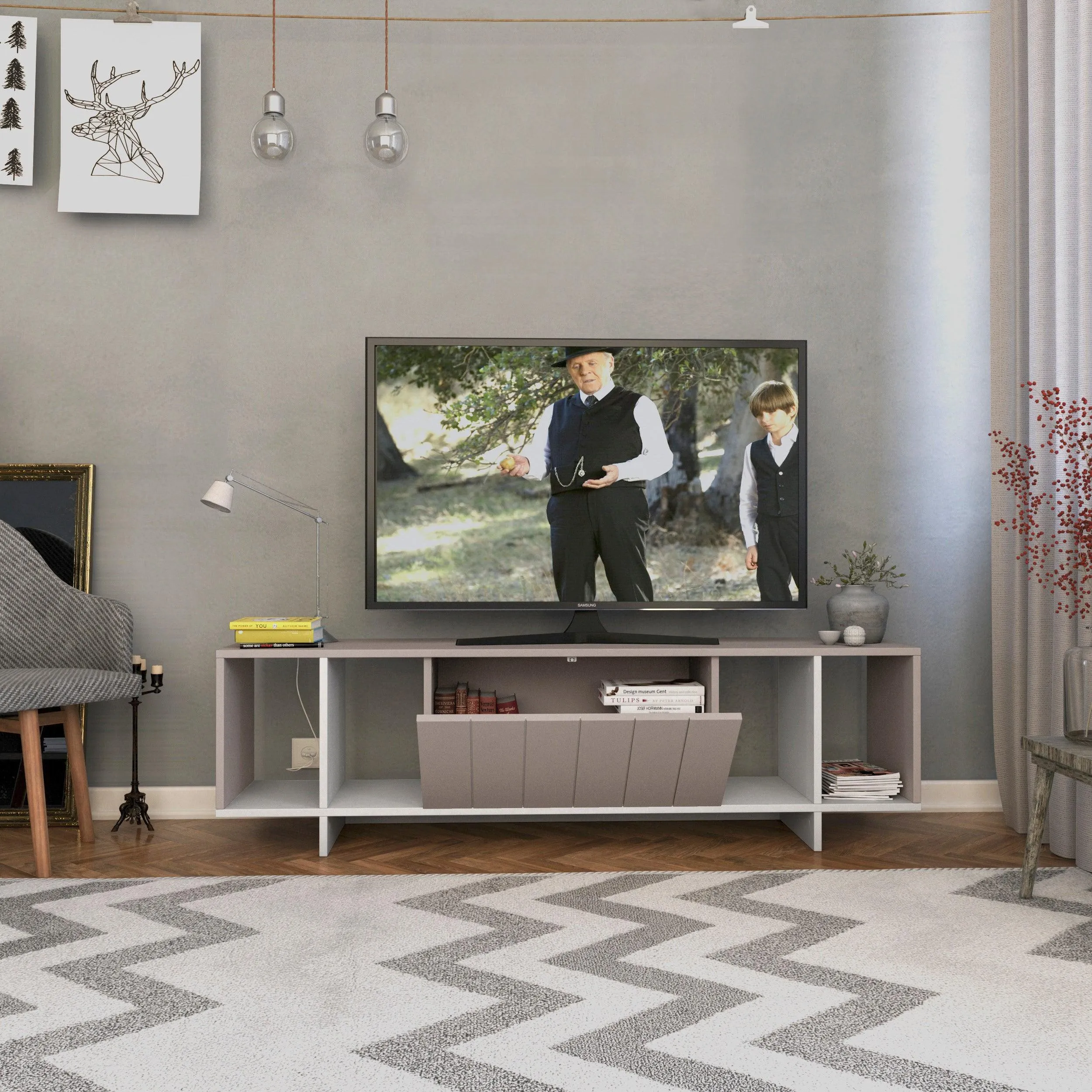 Zitano Modern TV Stand Multimedia Centre With Storage Cabinet 160cm